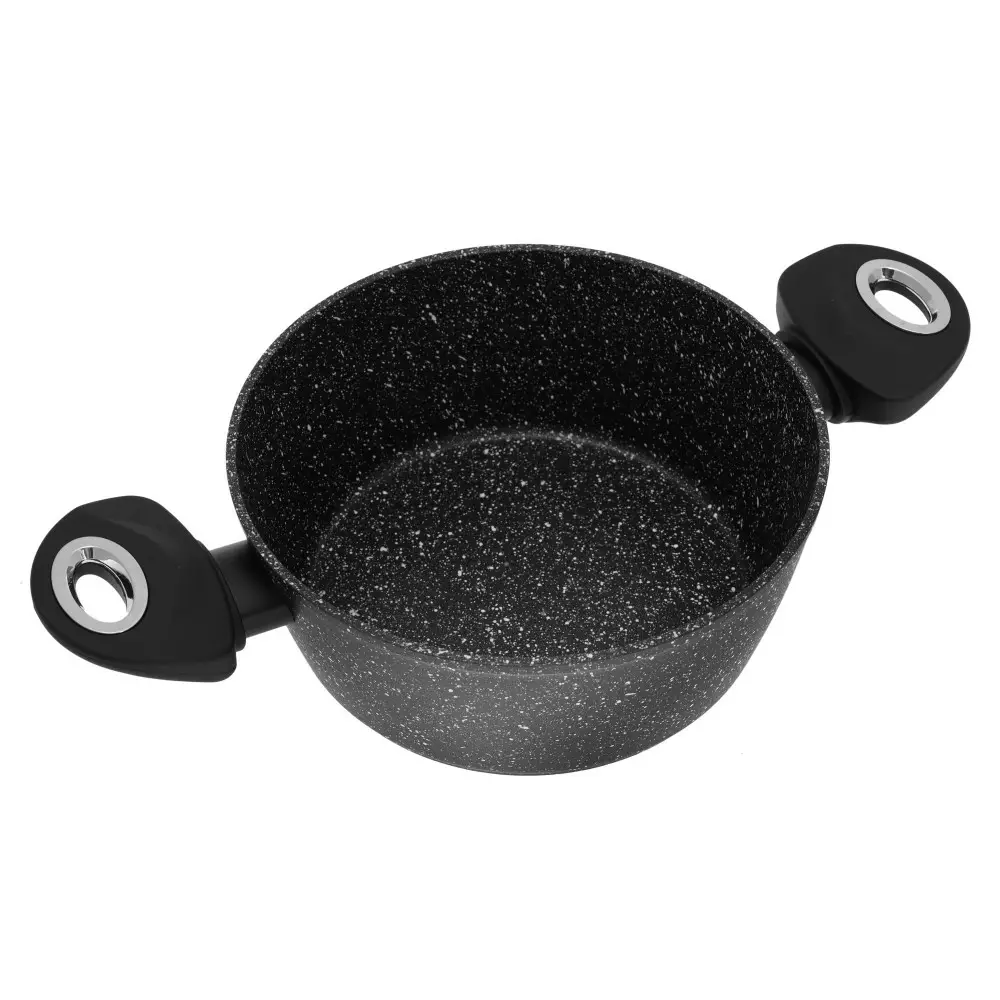 Set de vase pentru gatit  12 piese, invelis marmura neagra, 4 oale, 2 tigai, 4 capace si suporturi termorezistente (KB-7201) [3]