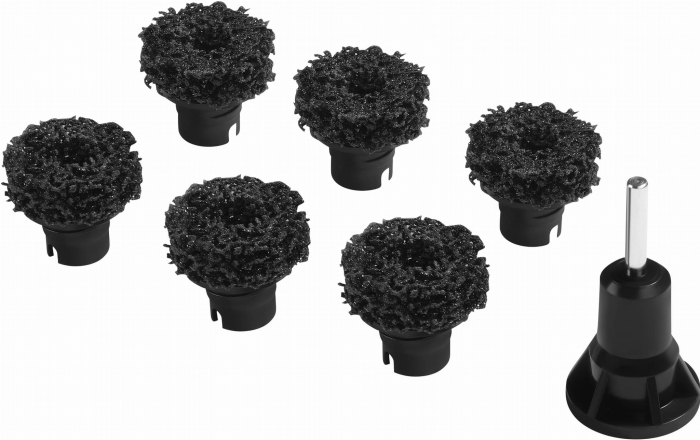 Set discuri abrazive pentru curatare butuc roata 7 piese cu adaptor (KD5978) [2]