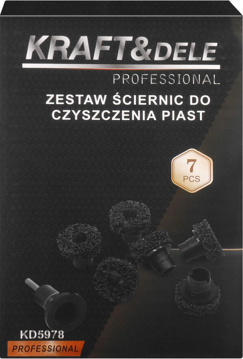 Set discuri abrazive pentru curatare butuc roata 7 piese cu adaptor (KD5978) [11]