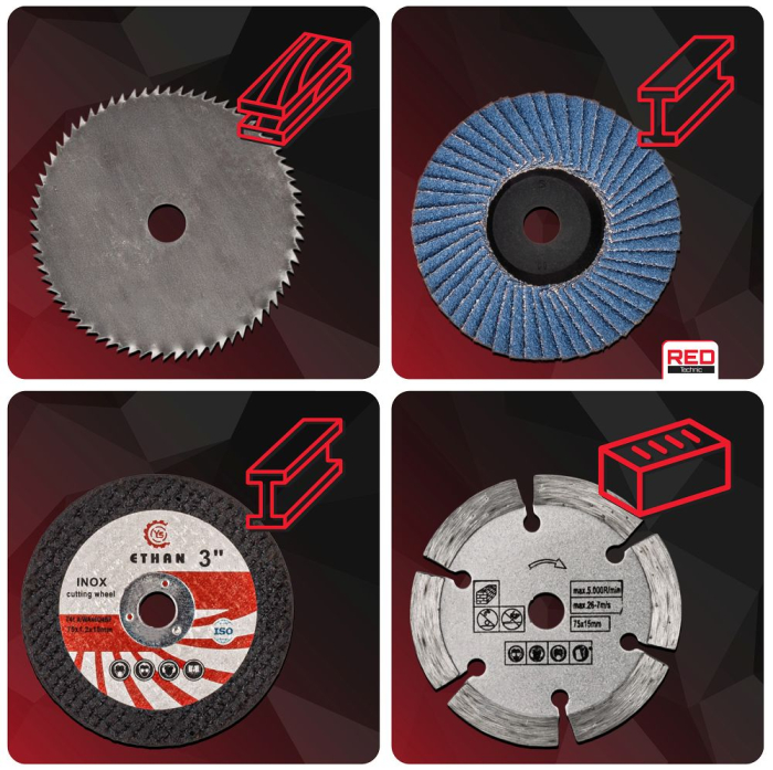 Set discuri pentru lemn, metal, caramida, beton, 75mm x 10mm (RTSZK0134-ZTA) [12]