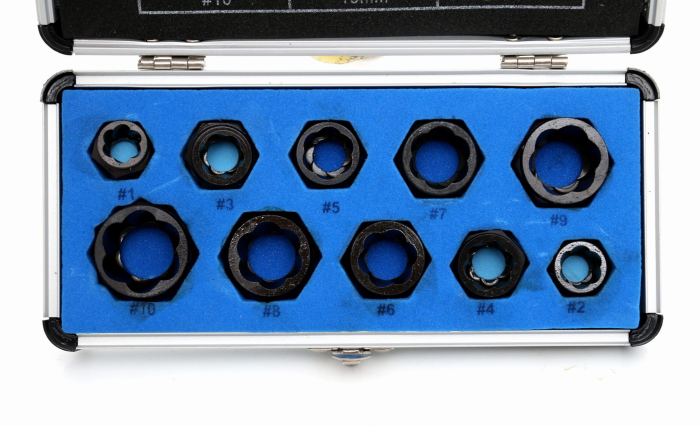 Set extractor 9-19mm suruburi piulite rotunjite deteriorate rupte 10 piese (KD10268) [9]