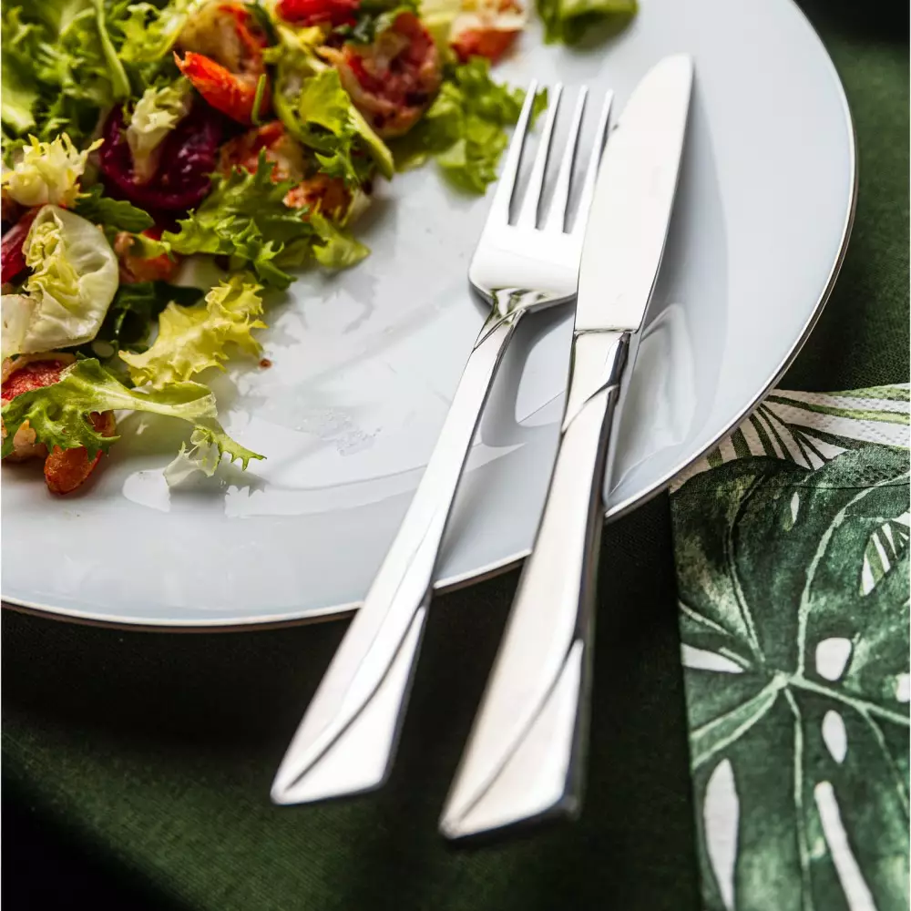 Set farfurii sticla 18 piese decor ulm argintiu (KH-1877) [17]