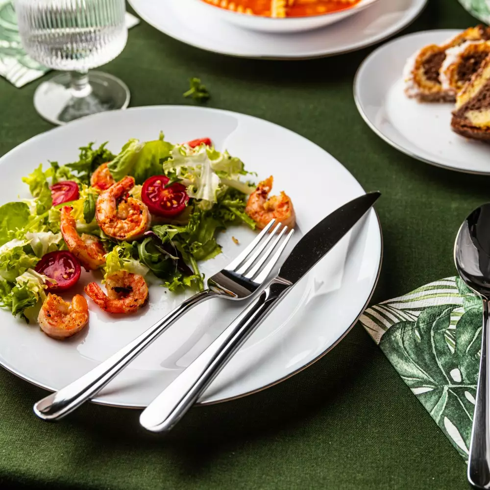 Set farfurii sticla 18 piese decor ulm argintiu (KH-1877) [16]