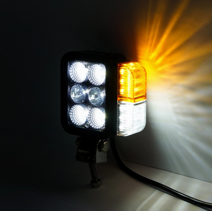 Set faruri universale tractor stanga si dreapta cu LED 10-80V, temperatura culoare 6000K, pozitii 3W LED si semnalizare 3W LED DISCS99 (BK69132) [2]