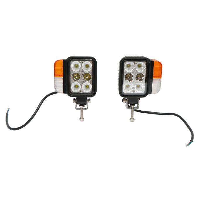 Set faruri universale tractor stanga si dreapta cu LED 10-80V, temperatura culoare 6000K, pozitii 3W LED si semnalizare 3W LED DISCS99 (BK69132) [1]