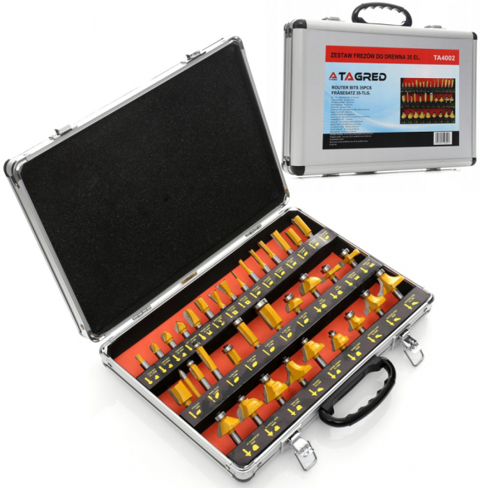 Set freza lemn 35 piese 8mm (TA4002) [1]