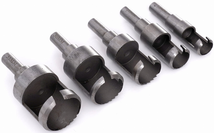 Set freze pentru lemn indepartare noduri si dopuri 10 piese 15-35 mm in cutie lemn (KD637) [8]