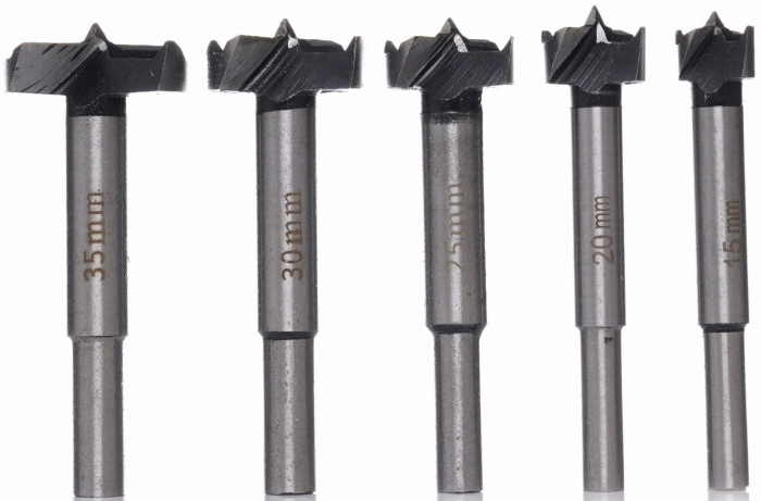 Set freze pentru lemn indepartare noduri si dopuri 10 piese 15-35 mm in cutie lemn (KD637) [12]