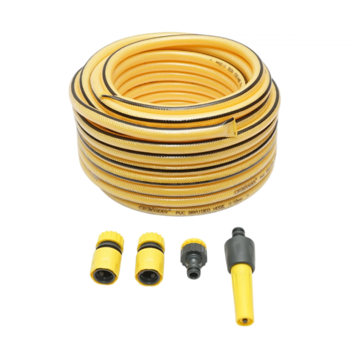 Set furtun gradina PVC impletit 1/2, rola 22.5m cu duza stropit, set conectori si adaptor (DISUF69) [1]