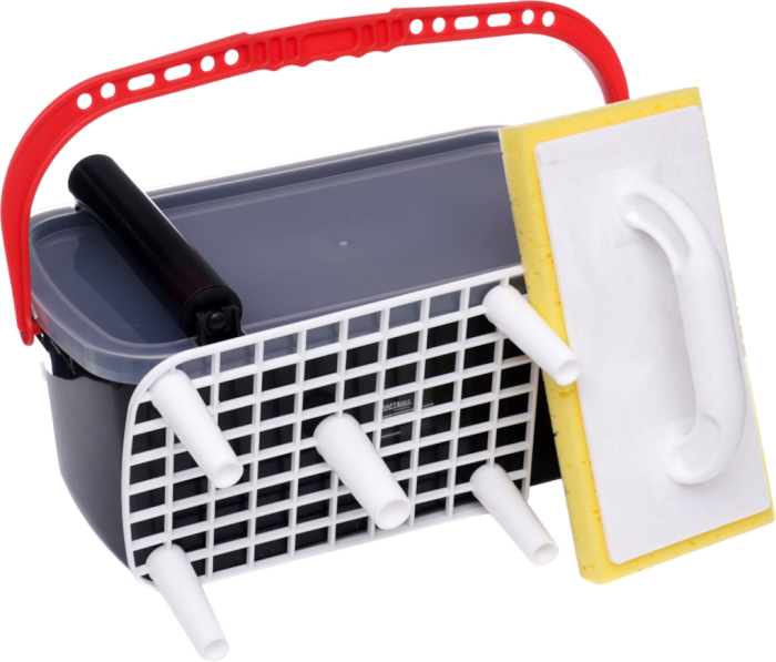 Set galeata pentru rostuit 10L, cu role de stoarcere, grila si drisca cu burete (KD10786) [2]