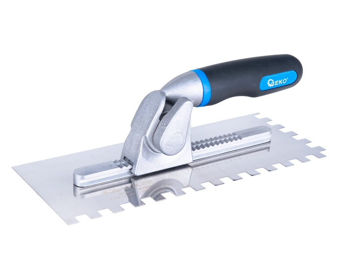 Set gletiere pentru adeziv placi 6 piepteni inox 280x115 mm cu maner reglabil (G02288) [15]