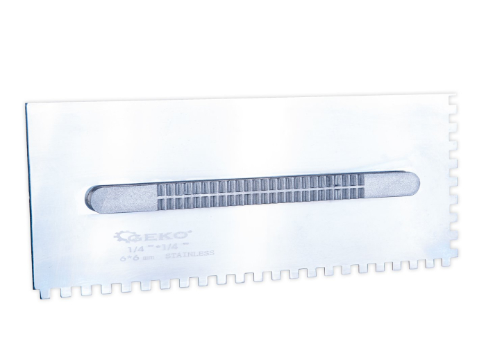 Set gletiere pentru adeziv placi 6 piepteni inox 280x115 mm cu maner reglabil (G02288) [12]