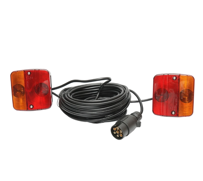 Set lampi magnetice 12V pentru remorca, fisa 7 pini, cablu intre stopuri de 2.5m, cablu fisa 7.5m DISSA96 (BK69080) [1]