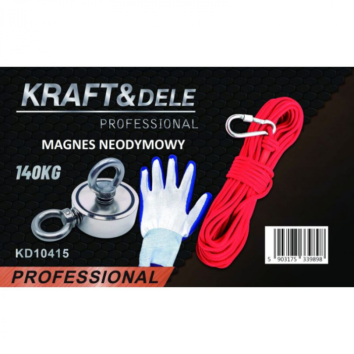 Set magnet neodium ridicat 140kg + franghie + manusi (KD10415) [5]