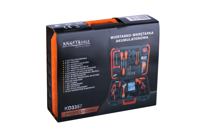 Set masina aparat de gaurit insurubat bormasina autofiletanta cu acumulator 18V 2 baterii 1.5Ah + accesorii (KD3357) [20]