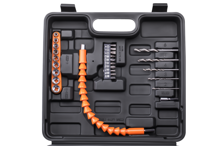 Set masina aparat de gaurit insurubat bormasina autofiletanta cu acumulator 21V 2 baterii 2Ah + accesorii (KD3353) [17]