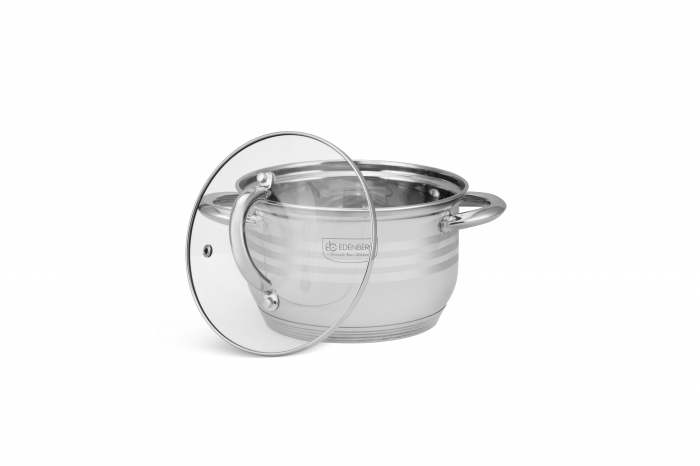 Set oale si tigaie marmorata inox 12 piese fund multistraturi gaz si inductie (EB-4043) [4]