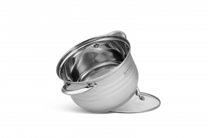 Set oale si tigaie marmorata inox 12 piese fund multistraturi gaz si inductie (EB-4043) [8]