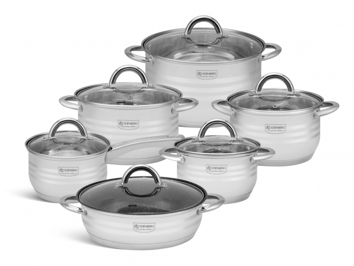 Set oale si tigaie marmorata inox + set cutite otel inoxidabil (EB-4043+EB-5115) [2]