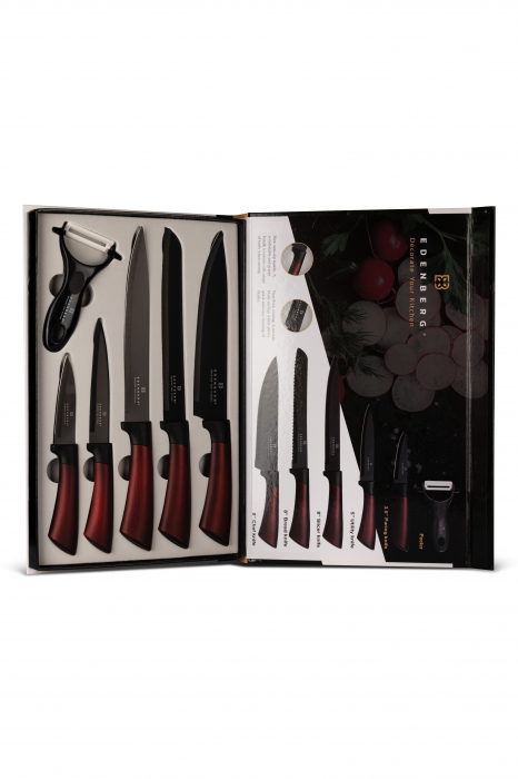 Set oale si tigaie marmorata inox + set cutite otel inoxidabil (EB-4043+EB-5115) [24]