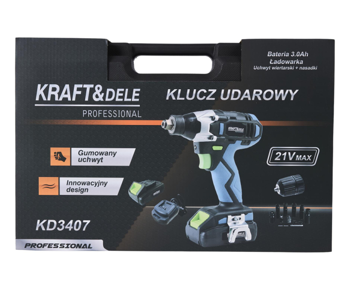 Set Pistol cheie masina insurubat desfacut cu impact acumulator 21V 750Nm 2x3000mAh + chei tubulare (KD3407) [20]