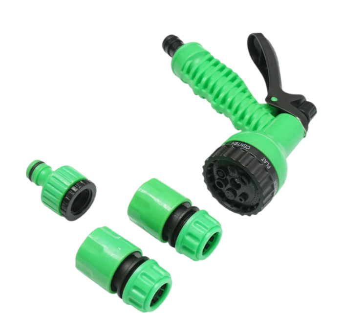 Set pistol de stropit reglabil 7 moduri, 2 conectori 1/2, adaptor 1/2-3/4 pentru furtun gradina (DISTP12) [3]