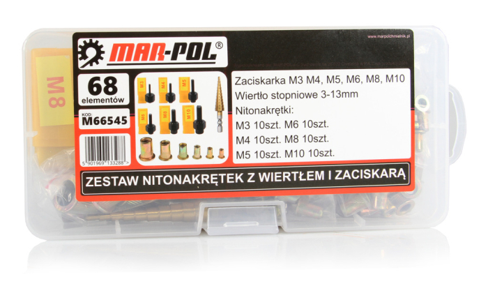 Set piulite nit cu scule nituire M3-M10 68 piese cu valiza (M66545) [2]