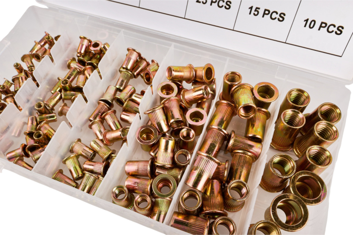 Set piulite nituibile din otel M3-M10, 150 bucati, cu organizator (KD12676) [5]