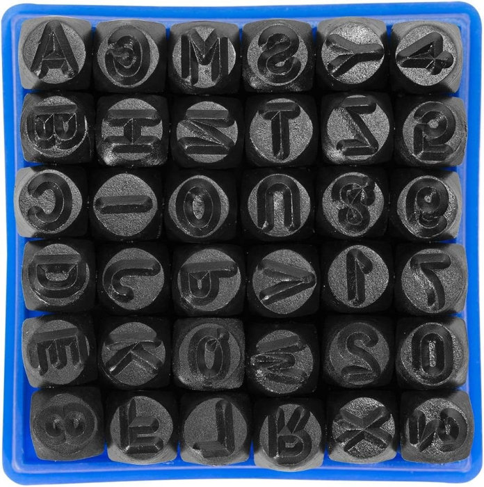 Set poansoane litere A-Z si cifere numere 0-9 6mm 36piese (S12101) [3]