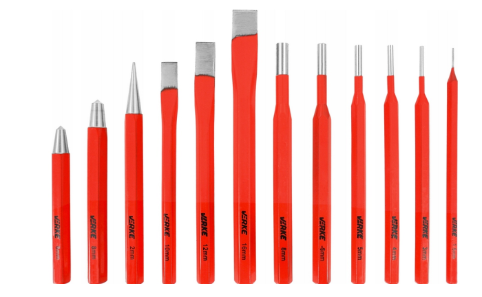 Set poansoane si dalti VERKE, 12 piese, Cr-V, cu caseta (V87002) [4]