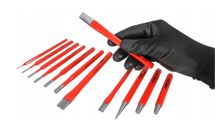 Set poansoane si dalti VERKE, 12 piese, Cr-V, cu caseta (V87002) [7]