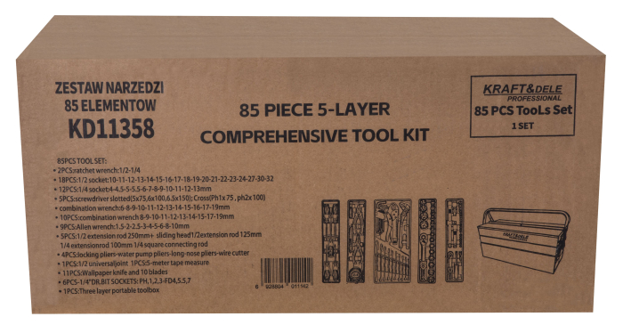 Set scule 85 piese cu trusa pliabila, chei tubulare 4-32 mm (KD11358) [13]