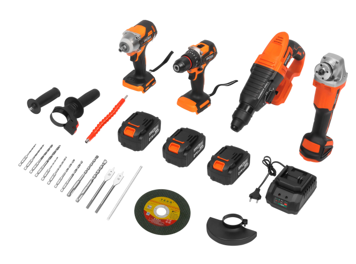 Set scule electrice fara fir 21V, 4 scule, 3 baterii 3000mAh (KD3358) [2]
