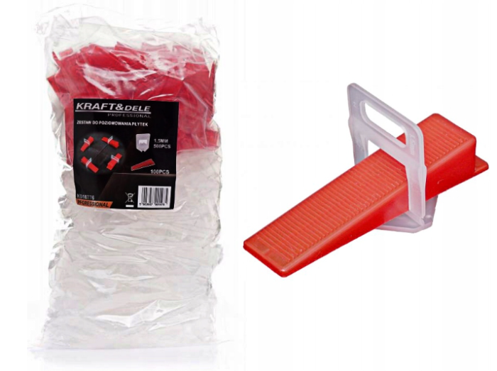 Set sistem de nivelare gresie si faianta 500 clipsuri 1.5 mm, 100 pene (KD10775) [2]