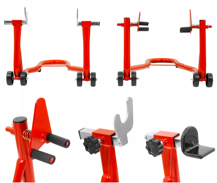 Set suporti motocicleta 450 kg 2 buc, stand stabil pentru intretinere si reparatii moto (V83102) [7]