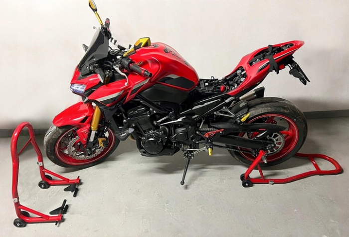 Set suporti motocicleta 450 kg 2 buc, stand stabil pentru intretinere si reparatii moto (V83102) [12]