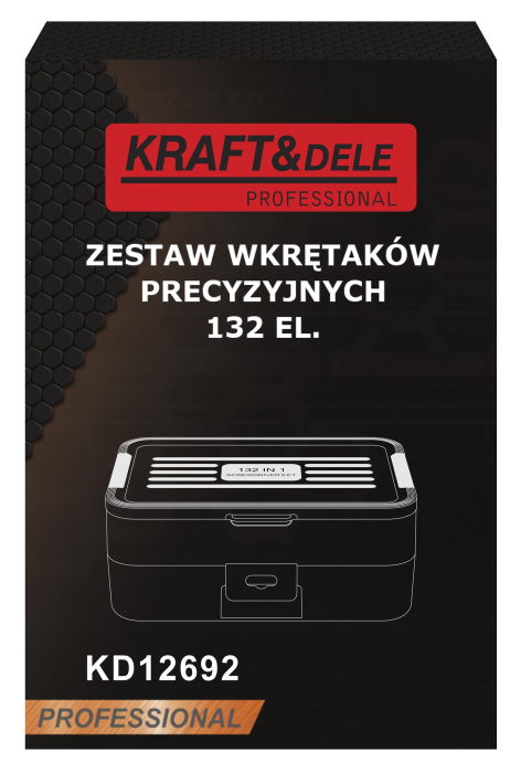 Set surubelnite de precizie 132 piese, biti CR-V pentru electronica (KD12692) [12]