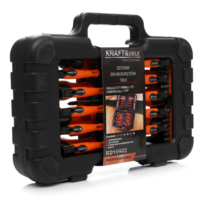 Set surubelnite si biti, 58 buc cu suport valiza (KD10903) [2]