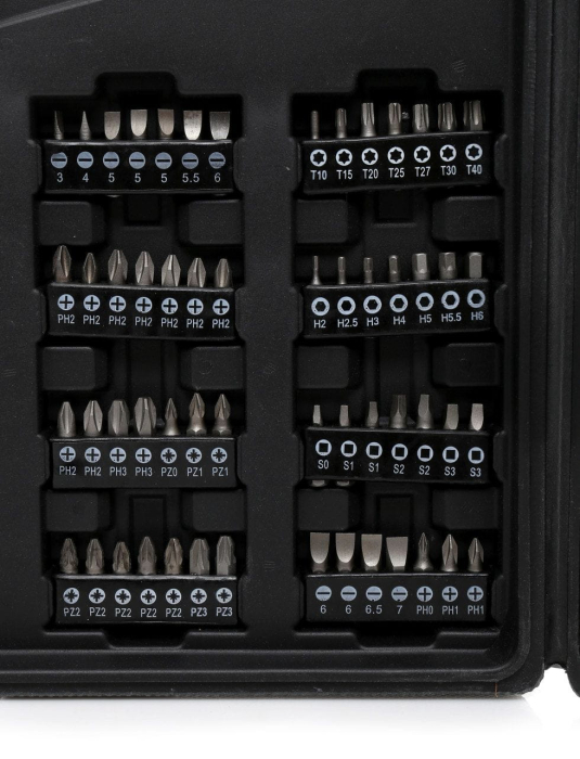 Set surubelnite si biti, 75 buc cu suport valiza (KD10904) [5]