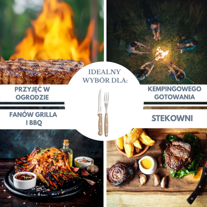 Set tacamuri pentru friptura si gratar din otel inoxidabil si lemn, 8 piese  (KB-7976) [7]