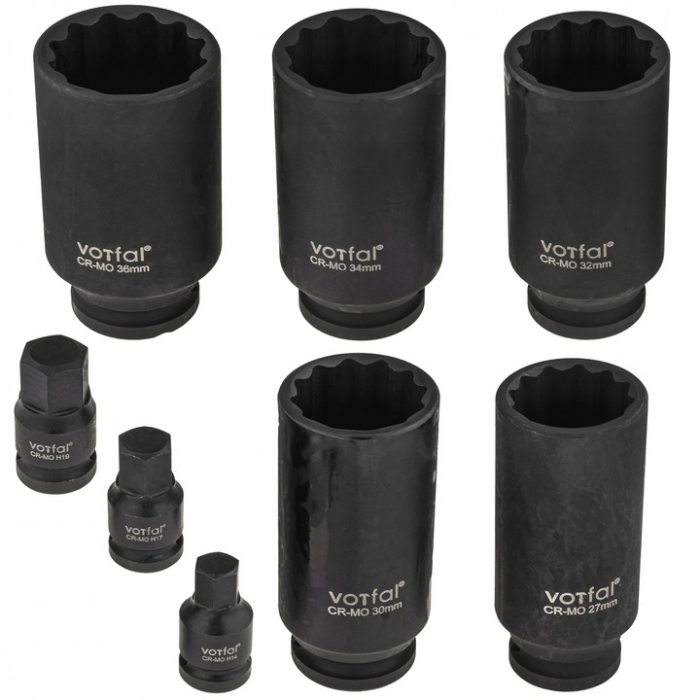 Set trusa chei tubulare + biti hexagonale imbus impact ½ 24-36mm H14 H17 H19 (VRF08129-3) [2]