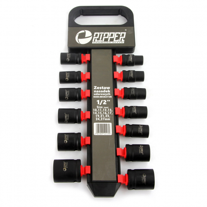 Set trusa chei tubulare impact 1 2 13 piese 10-27mm intarite, pistol impact (M58273R) [6]