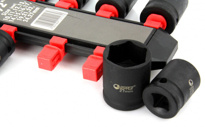 Set trusa chei tubulare impact 1 2 13 piese 10-27mm intarite, pistol impact (M58273R) [3]