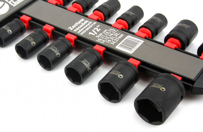 Set trusa chei tubulare impact 1 2 13 piese 10-27mm intarite, pistol impact (M58273R) [2]