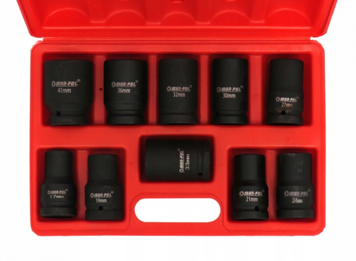 Set trusa chei tubulare impact 10 piese 17-41 mm intarite, pistol impact (M58261) [3]