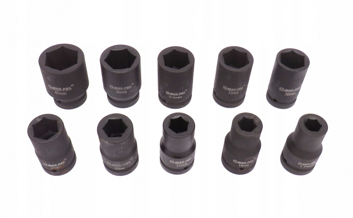Set trusa chei tubulare impact 10 piese 17-41 mm intarite, pistol impact (M58261) [5]