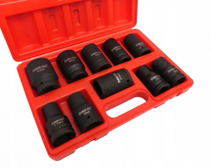 Set trusa chei tubulare impact 10 piese 17-41 mm intarite, pistol impact (M58261) [4]