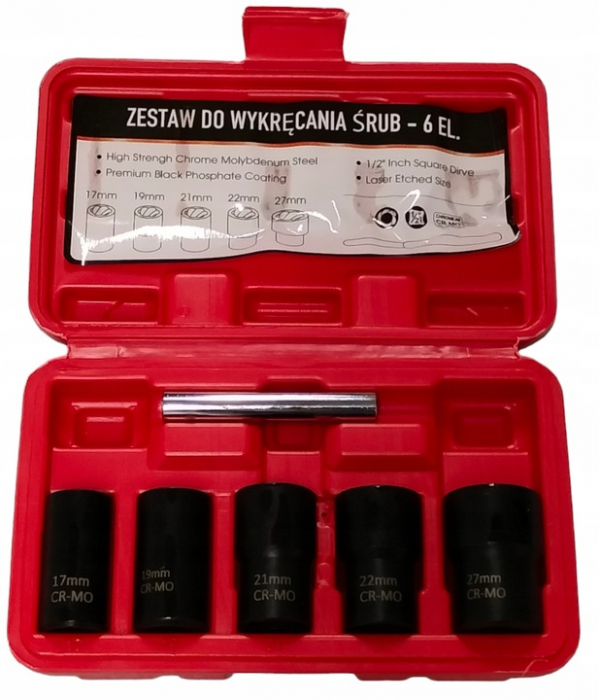 Set extractor lung 17-27mm suruburi piulite rotunjite deteriorate rupte (KD11791) [1]