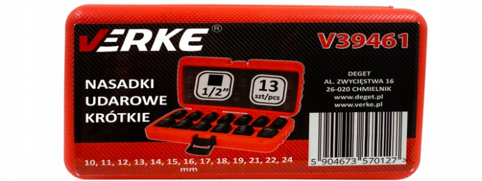 Set trusa chei tubulare impact ½ 13 piese 10-24mm intarite, pistol impact (V39461) [3]