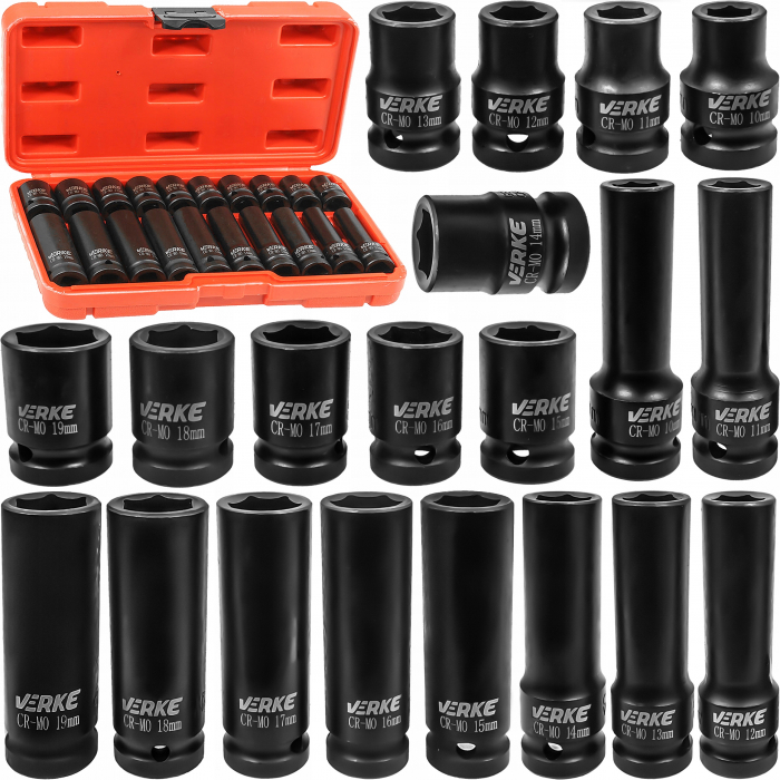 Set trusa chei tubulare impact ½ 20 piese 10-19mm intarite, pistol impact (V39464) [4]